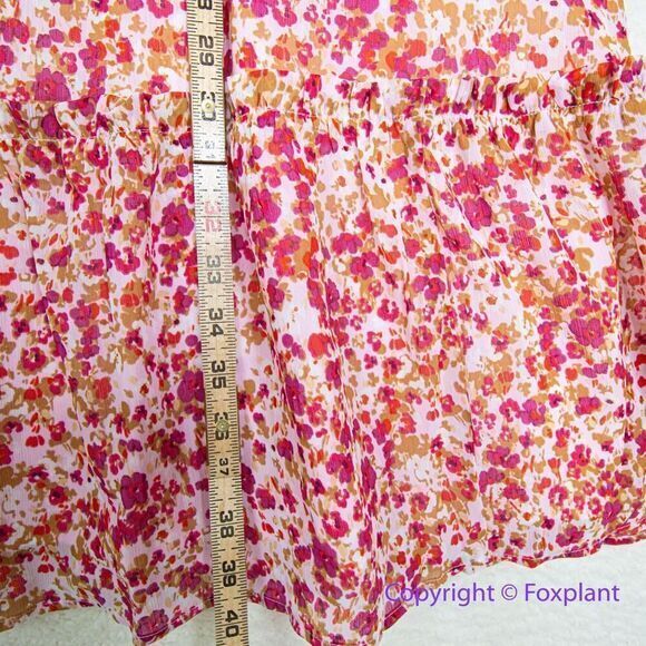 New! J Crew Dress Red Pink Floral Print Tiered Long Sleeves, size 3X - Picture 8 of 16